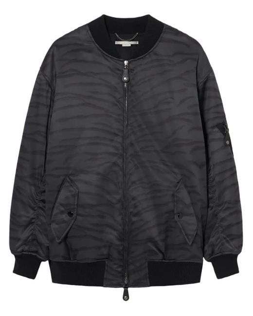 Stella McCartney Black Tiger-Print Bomber Jacket