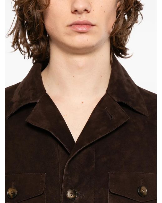 Chaqueta Con Bolsillos Con Solapa Canali de hombre de color Brown