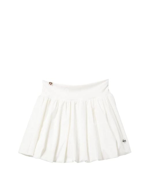 AAPE BY A BATHING AP White Logo Patched Mini Skirt