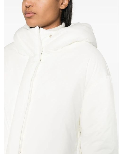 Herno White Slouch-Hood Puffer Jacket