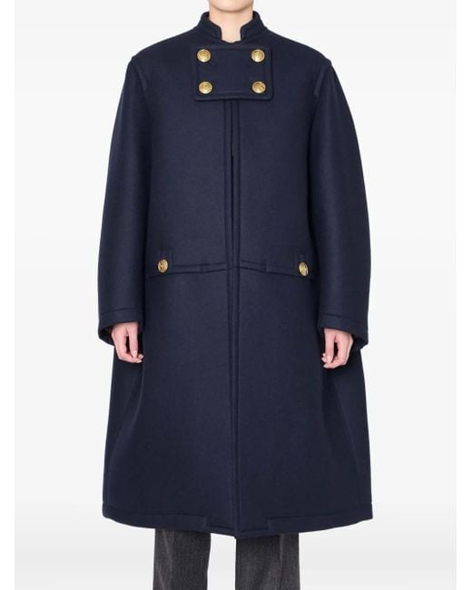 Kolor Blue Buttoned Welt-Pocket Coat