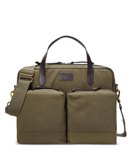 Polo Ralph Lauren Brown Zip-Pockets Messenger Bag for men