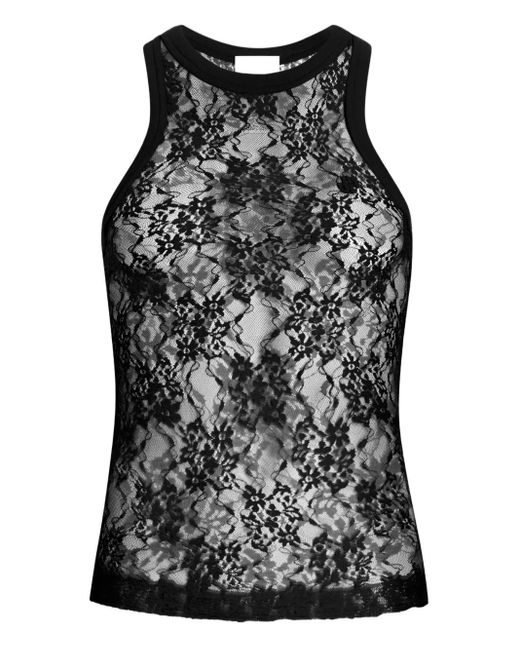 Patou Black Spitzentop Mit Blumenmuster