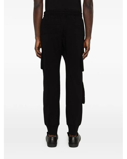 Thom Krom Black Cargo Drawstring Trousers for men