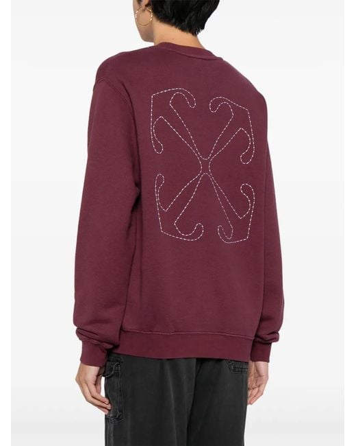 Off-White c/o Virgil Abloh Purple Arrows Embroidered Cotton Hoodie