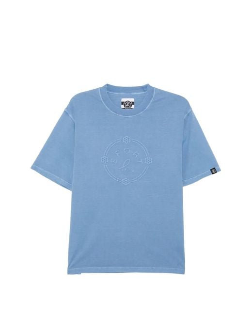 SPORT b. by agnès b. Blue Logo-Print Cotton T-Shirt for men