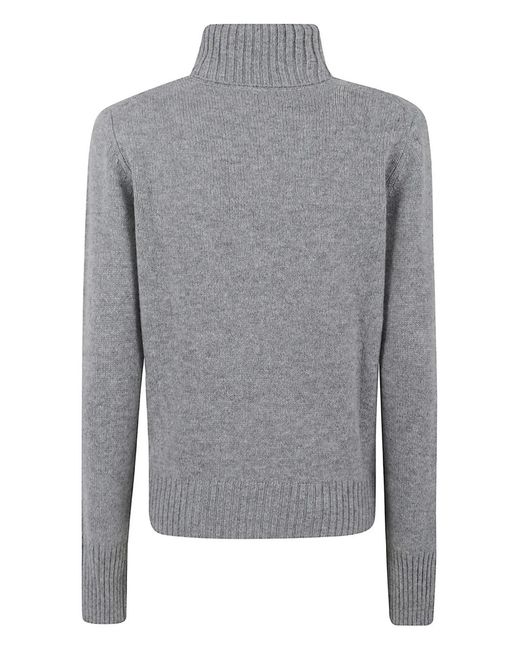 Allude Gray Roll-Neck Sweater