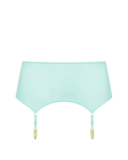 Maison Close Blue Double Sens Sheer Suspender Belt