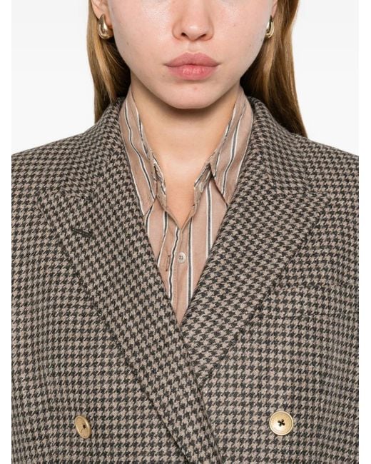 Blazer Croisé À Motif Pied-De-Poule Tagliatore en coloris Gray
