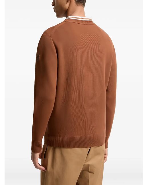 Moncler Brown Logo-Patch Sweater for men