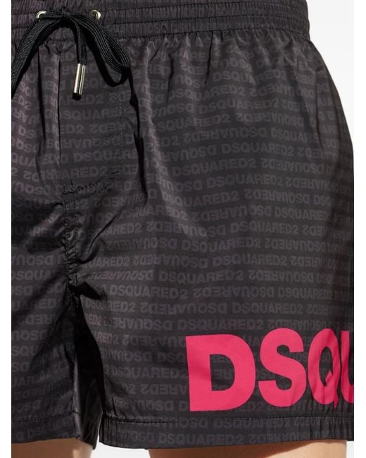 DSquared² Black Logo Midi Swim Boxers for men