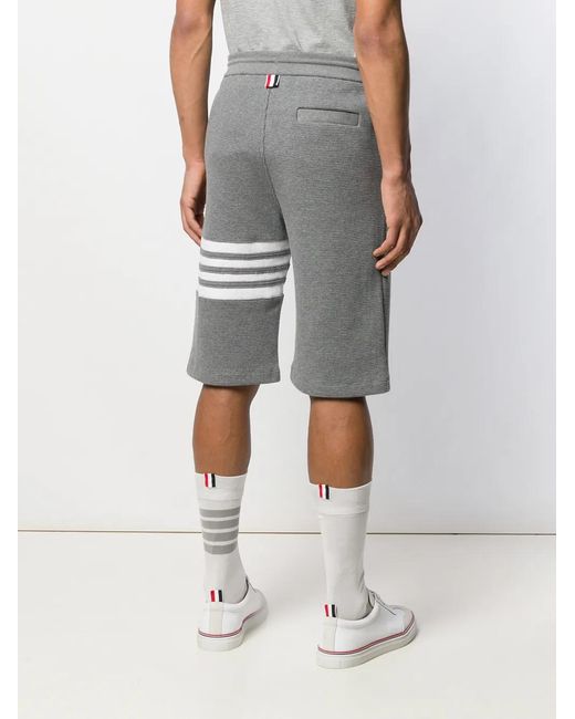 Thom Browne Gray 4-Bar Track Shorts for men