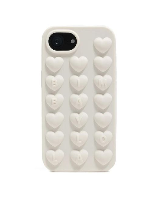 Bimba Y Lola White Heart-Embossed Iphone 16E Case