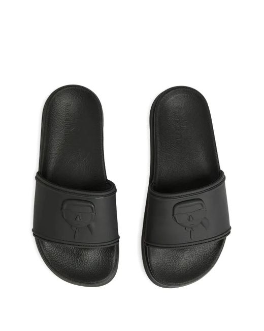 Karl Lagerfeld Black Ikon Kondo Pool Slides