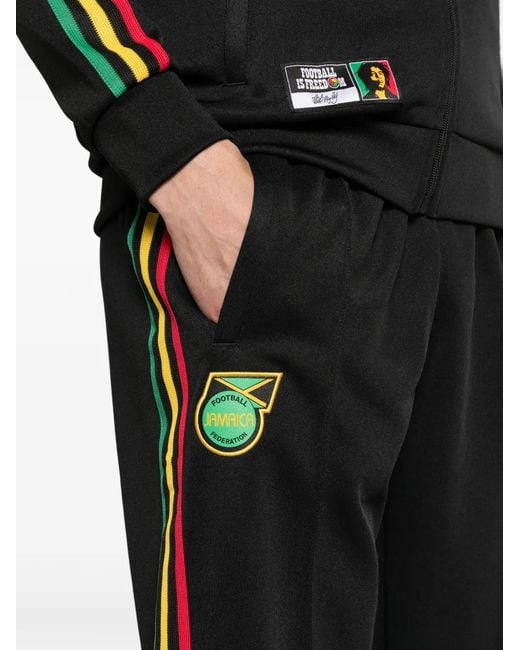 Adidas Black X Jamaica X Bob Marley Originals Stripe Logo Track Pants for men
