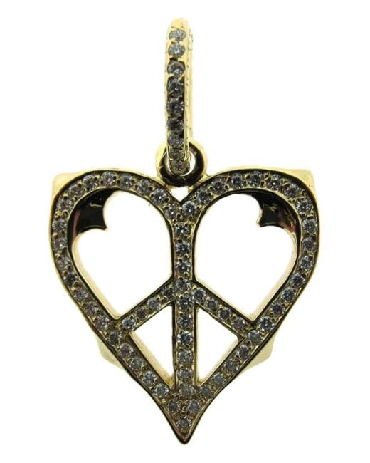 Loree Rodkin Green Medium 14K Diamond Peace-Heart Charm
