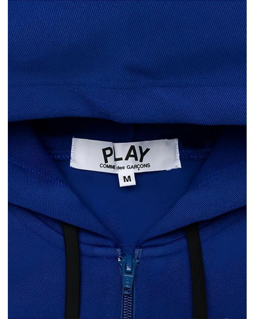COMME DES GARÇONS PLAY Blue Drawstring Zip Hoodie