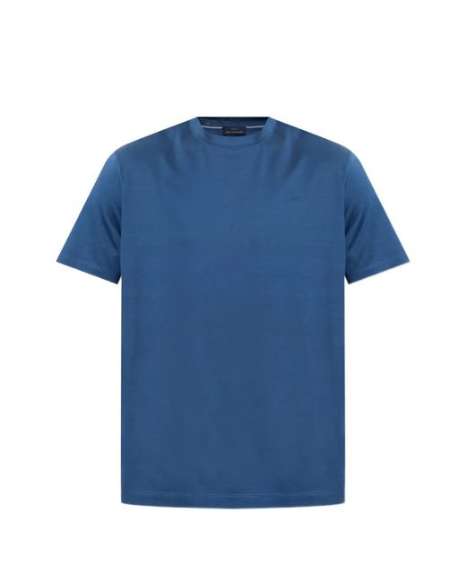 Paul & Shark Blue Logo-Embroidered T-Shirt for men