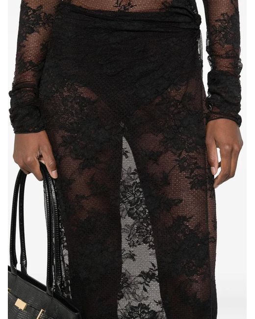 ANDAMANE Black Lace Long-Sleeve Dress