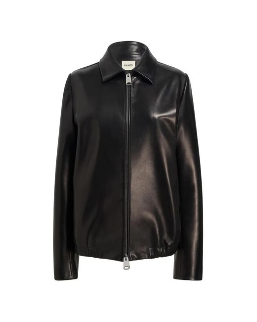 Khaite Black Jackson Zip-Up Leather Jacket