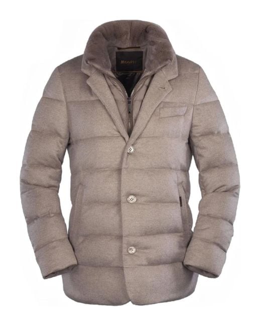 Moorer Gray Dalton Buttoned-Up Padded Jacket for men