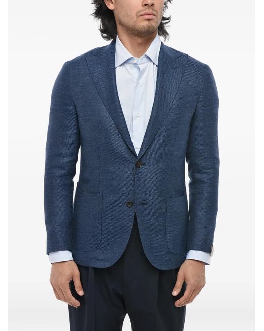 Corneliani Blue Gate Peak-Lapel Blazer for men