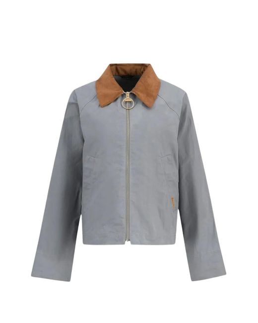 Barbour Gray Catlin Corduroy-Collar Jacket
