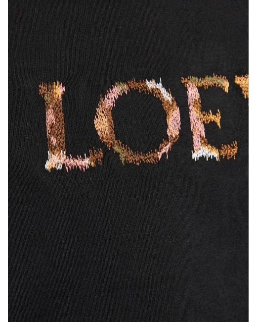 Loewe T-Shirt Mit Logo-Stickerei in Black für Herren