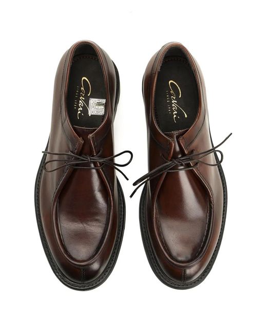 Corvari Brown Leather Loafers for men