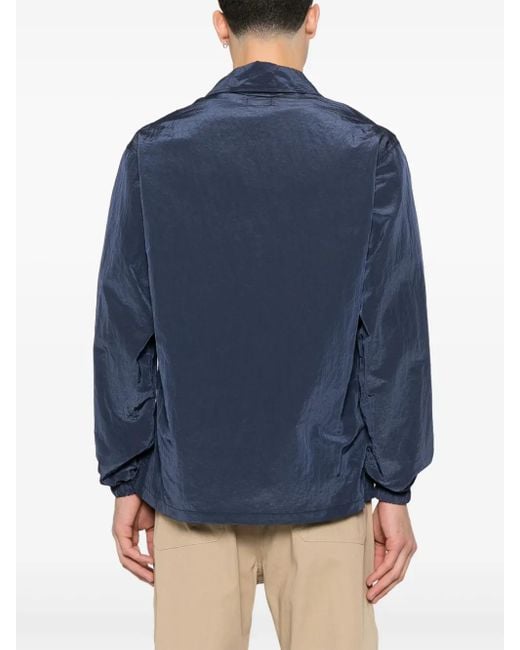 Fursac Blue Crinkled Windbreaker Jacket for men