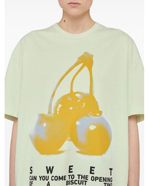Camiseta con estampado gráfico Jil Sander de color White