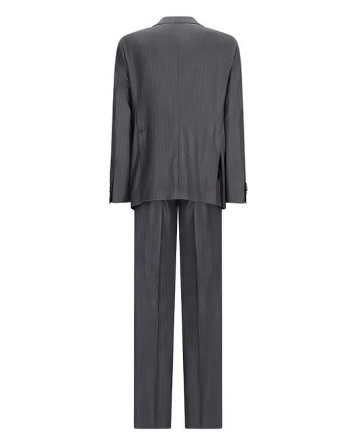Tagliatore Gray Stripe-Pattern Suit for men