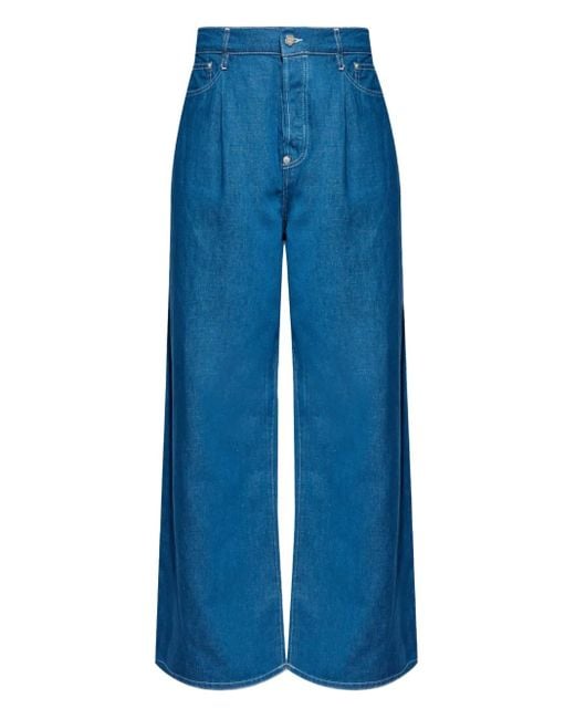 KENZO Blue Pleat-Detailed Jeans for men