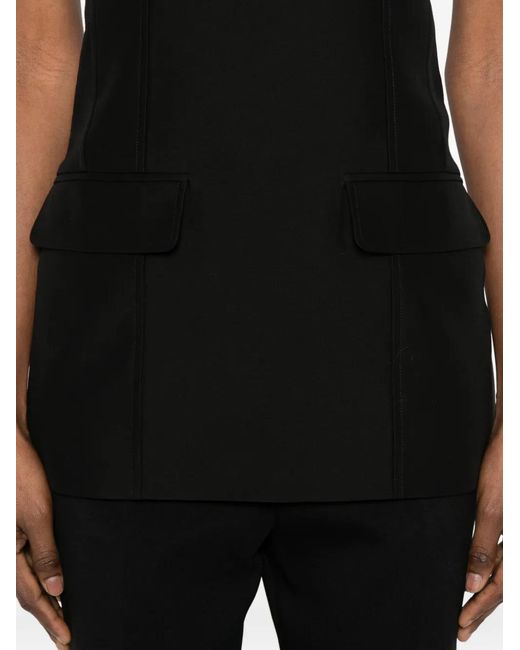 Totême  Black Strapless Pocket Top