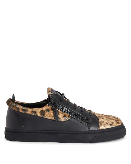 Giuseppe Zanotti Blue Frankie Double-Zip Low-Top Sneakers for men