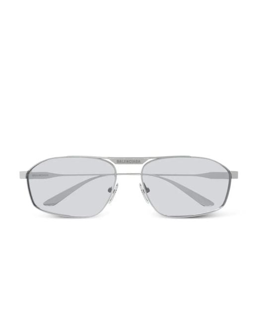 Balenciaga White Pilot-Frame Sunglasses for men