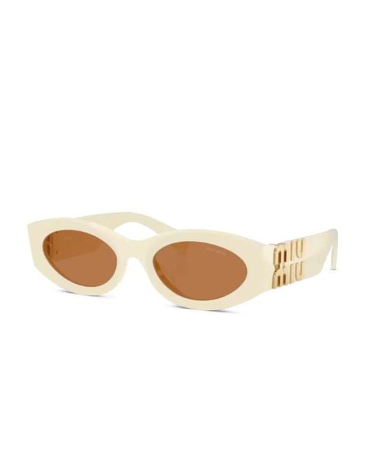 Miu Miu Natural Logo-Lettering Sunglasses