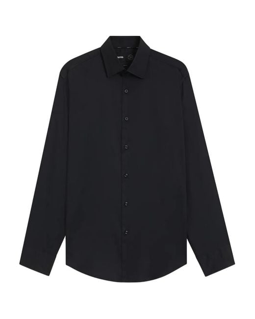 Boss Blue Long-Sleeve Tailored Shirt for men
