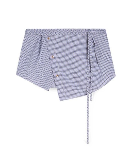 Dries Van Noten Purple Checked Cotton Wrap Belt for men