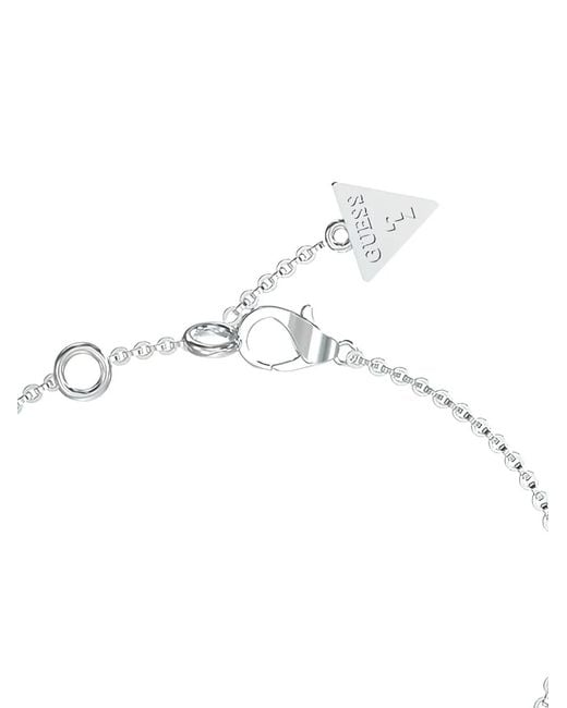 Guess White Pavé-Set Interlocking-Link Bracelet