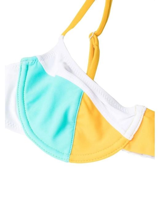 Solid & Striped Blue The Emily Colour-Block Bikini Top