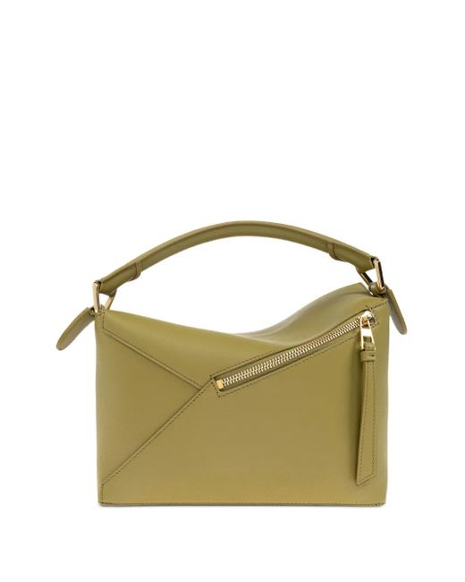 Loewe Green Small Puzzle Leather Tote Bag