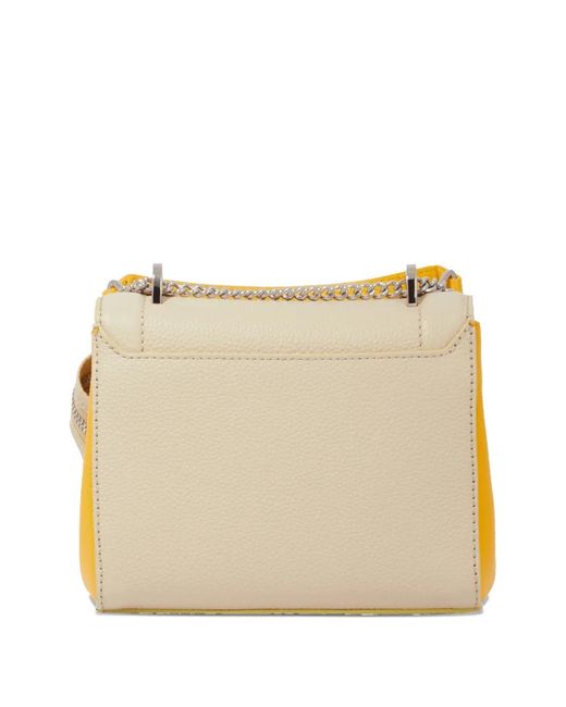 Lancel Yellow Grained Shoulder Bag