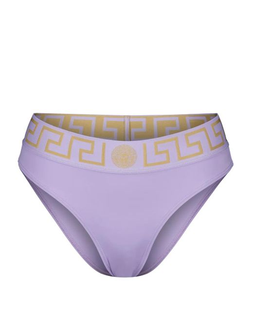 Versace Purple Greca Border Bikini Bottoms