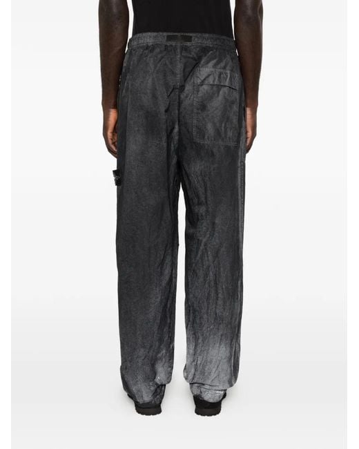 Stone Island Gray Hand Sprayed Reflective Trousers for men