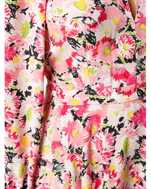 Stella McCartney Red Floral-print Asymmetric Dress