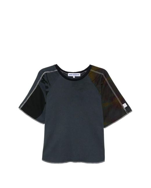 Stain Shade Blue Tie-Dye Raglan-Sleeve T-Shirt