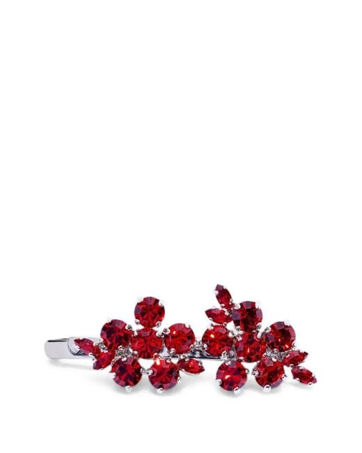 Simone Rocha Red Mini Hellebore Flower Hair Clip