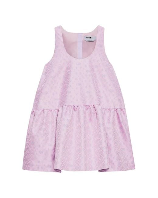 MSGM Pink Scoop-Neck Mini Dress