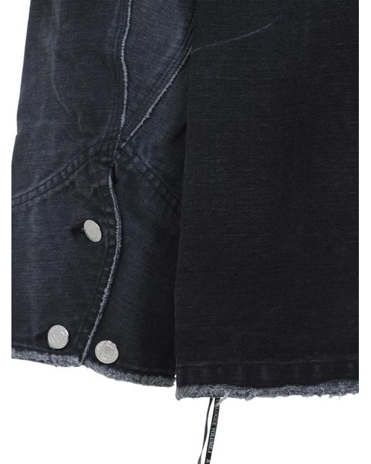 MASTERMIND WORLD Blue Faded Raw-Hem Jacket for men
